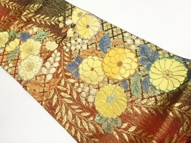 JAPANESE FUKURO OBI / WOVEN FLOWERS